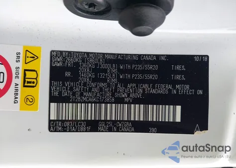 2019 Lexus Rx 350 F Sport z USA, uszkodzony, nr VIN 2T2BZMCA6KC173858